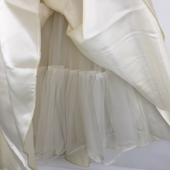 Vintage 80’s Satin Prom Dress Strapless Black Smocked Lace Bodice White Shirt - Picture 8 of 12